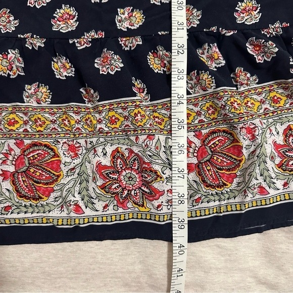 LOFT Black and Pink Patterned Midi Dress - Picture 3 of 6